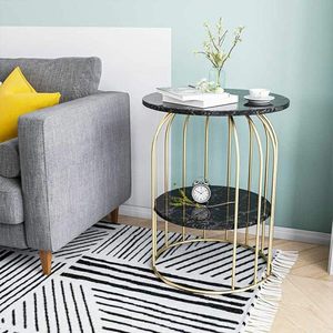 Ensemble de meubles de ferme en marbre avec table d'appoint en marbre en métal salon chambre à coucher cuisine appartement salle à manger design de luxe - Product Image 2