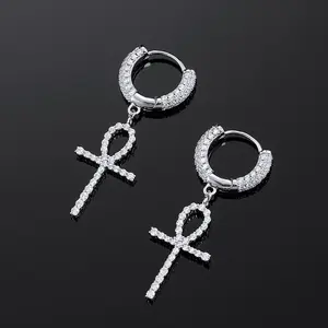 Deslumbrantes Pendientes de Aro con Diamantes Ecológicos en Plata de Ley para Regalo y Fiestas - Product Image 1