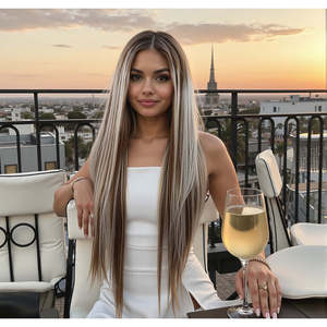 Perruques Lace Frontal HD pré-épilées DWY 13x4, Cheveux Humains Body Wave, Densité 180, Blond Naturel Gris, Longueurs Variées - Product Image 1