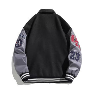 Veste universitaire en chenille à la mode, vente chaude, broderie personnalisable, respirante, style baseball, poches latérales - Product Image 5