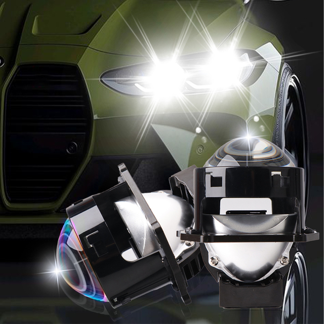 Biled 3.0 Inch LED Projector Lens Bulbs 100W 12V 6500K Car Headlights Motorcycle Accessories Led Headlights