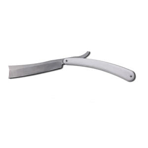 Rasoirs de barbier allemands en acier inoxydable Rasoirs de barbier à manche en plastique blanc avec repose-doigt polyvalent - Product Image 4