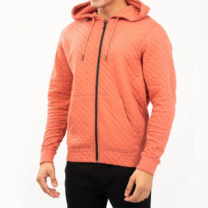 Amazing Design Premium Style 100% Cotton Made Diamond Quilted Zip-Up Custom Logo Streetwear Casual Men Hoodies & Sweatshirts - Product Image 1