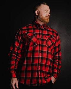 Chemise à carreaux en flanelle épaisse 100% coton pour hommes chemise vintage à manches longues boutonnée pour l'automne hiver caractéristique anti-rides - Product Image 3