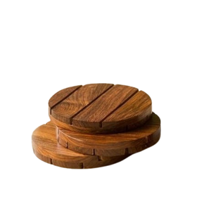 Porte-gobelet à thé en bois massif Pot à boisson Thé Tasse à café Dessous de verre en bois blanc uni pour boissons Dessous de verre en bois d'acacia naturel - Product Image 3