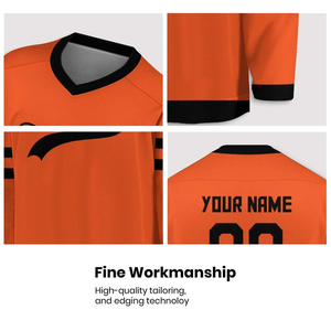 Camiseta de hockey sobre hielo cosida Premium con diseño personalizado, logotipo de equipo deportivo unisex y opciones numéricas con nombre de equipo OEM - Product Image 5