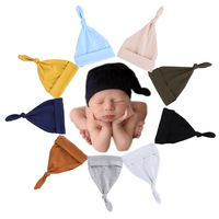 Gorros anudados Unisex de fabricante para bebés recién nacidos, accesorios para recién nacidos de 100% algodón, gorros con nudo para recién nacidos, gorro para dormir para niñas, gorro para bebés