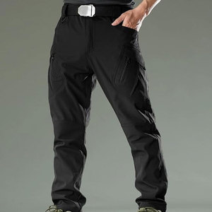 Pantalon Cargo Décontracté pour Hommes 100% Coton Respirant Taille Moyenne Fermeture à Glissière Lavé Design Évasé Taille Élastique Prix Pas Cher Vente en Gros - Product Image 4