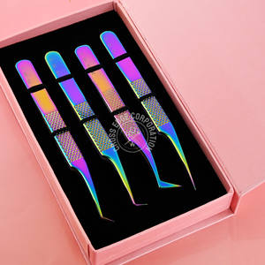 Nouvelle arrivée Pince à épiler antidérapante à 90 degrés Mega Volume Boot Classic Set Diamond Fiber Grip Léger Variété de couleurs - Product Image 1