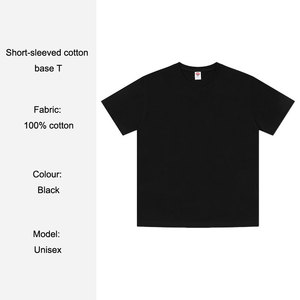 25新款夏季高端时尚品牌t恤男士休闲实心半短袖100% 棉针织环保批发 - Product Image 2