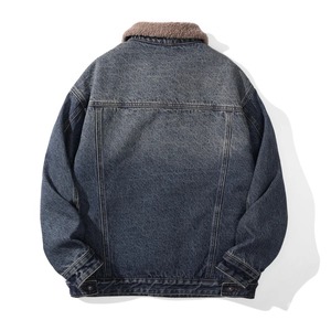 Men's Autumn Winter Thicken <b>Denim</b> <b>Jacket</b> Men Faux Fur Liner Fashion Loose Casual Plus Size <b>Denim</b> <b>Jackets</b> Jeans Coat Outerwear - Product Image 5