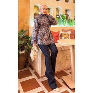 Autumn/<b>Winter</b> Ethnic Pattern <b>Quilted</b> Jacket Reversible Floral Design Vintage Varsity Style Short Length Suede Nylon Lining Lace - Product Image 6