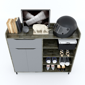 Meuble à chaussures de 1,2 m KG68034, design minimaliste, montage facile, bois de caoutchouc, pieds en fer, 120x35x110 (cm), tiroirs pour meubles de salon - Product Image 5