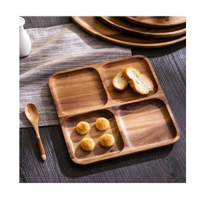 Plateau de service en bois d'acacia personnalisé avec poignée de bouton, nouveau plateau de service en bois d'acacia - Product Image 6