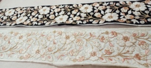 Custom Made Machine Embroidered <b>Ribbons</b> & Laces in Various Designs & Colours for <b>Wedding</b> Dresses in 4 Colour Ways - Product Image 2