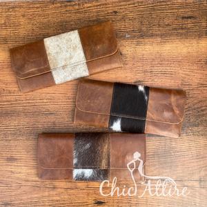 2024 nouveau portefeuille long en cuir de vachette de haute qualité à trois volets pour les femmes de luxe en cuir véritable porte-carte de crédit pochette de créateur - Product Image 1