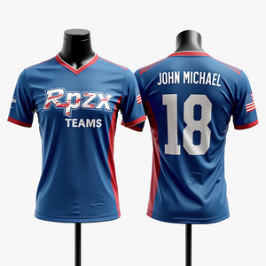 Ropa deportiva de cuello redondo de malla transpirable sublimada personalizada, camisetas de pesca de fútbol y baloncesto para hombres respetuosas con el medio ambiente - Product Image 4