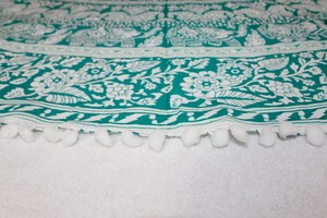 Mandala rond tapisserie indien luxe coton plage tapis ronds plume de paon imprimé Mandala Roundie avec glands en gros OEM - Product Image 6