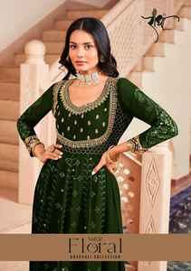 Robe de Travail Siroski Brodée en Fausse Georgette Lourde par Fab Zone - Product Image 3