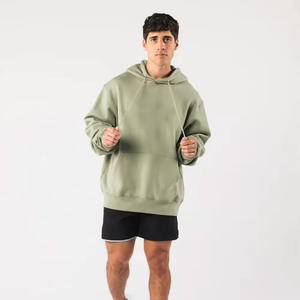 2025 gros hommes décontracté couleur unie à capuche respirant coupe-vent tricoté sweat avec Logo personnalisé Design 100% coton - Product Image 5