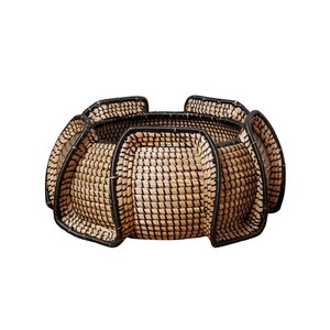 Handmade Durable Seagrass <b>Basket</b> With Dark Natural Weave Modern Shape <b>Storage</b> Organizer For Home Decor Wholesale Low Price Bulk - Product Image 1