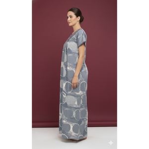Chemise de nuit longue confortable pour femme Alpine, en tissu tissé doux et respirant, avec poche latérale, imprimée, taille XS - Product Image 4