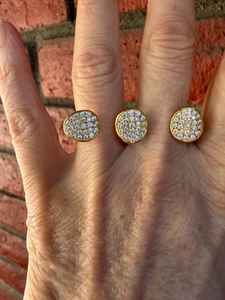 Bague de fiançailles en or massif 14 carats avec diamant de laboratoire taille triple flottant, cadeau pour petite amie, bague de fête de mariage, haute qualité - Product Image 2