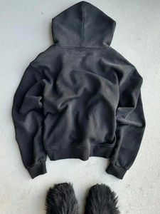 Sweat à capuche imprimé 100% coton pour hommes de haute qualité polaire hiver coupe régulière solide motif 3D personnalisable broderie personnalisée - Product Image 2