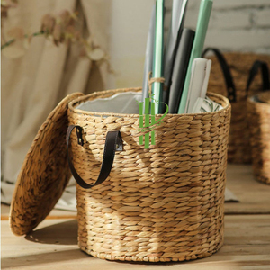 100% Handmade Eco-Friendly Vietnam Seagrass Wicker Round Baskets <b>for</b> <b>Kitchen</b> & Home <b>Storage</b> VGREENART Brand - Product Image 3