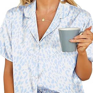 ชุด2ชิ้นคุณภาพสูงใส่สบายของผู้หญิงชุดนอนกางเกงขาสั้นลายพื้นชุดเสื้อผ้าใส่นอนไซส์ใหญ่พิเศษสำหรับฤดูร้อนตามสั่ง - Product Image 6