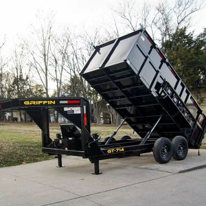 Trate ahora, compre el remolque basculante hidráulico de cuello de cisne 7x14 con lado de 4 pies (2) remolques agrícolas de remolque de ejes 7K - Product Image 1