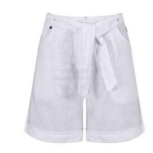 Shorts décontractés pour femmes, taille mi-haute, couleur unie, coton/polyester, séchage rapide, écologiques, respirants, avec poches, extensibles et confortables - Product Image 2