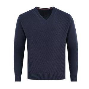 Pull-over brodé ODM pour hommes pulls tricotés 100% coton motif couleur unie entièrement respirant séchage rapide haut d'hiver confort - Product Image 3