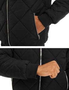 Veste bomber unisexe décontractée confortable en polaire à col montant réversible imperméable de couleur unie avec fermeture éclair - Product Image 6