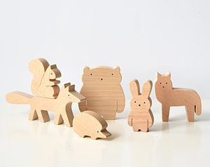 Un juego de 10 juguetes hechos a mano de madera respetuosa con el medio ambiente-Juguetes de madera para bebés, juguetes de madera para niños pequeños - Product Image 5