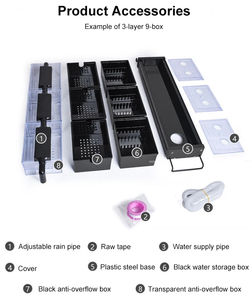 Filtro de caja de goteo de plástico para acuarios Bio, medios de acuario externos, filtro de tanque de peces superior silencioso, 3 capas, 18 rejillas - Product Image 6