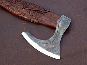 Vente chaude Valkyrie Viking Hache Personnalisé Gravé Poignée Forgé À La Main Style Scandinave En Acier Hache Barbu Bataille Hachette - Product Image 4