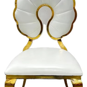 Silla de banquete con respaldo dorado/último respaldo de metal dorado sofá Silla de banquete para boda/sillas apilables elegantes para eventos sala de estar - Product Image 1