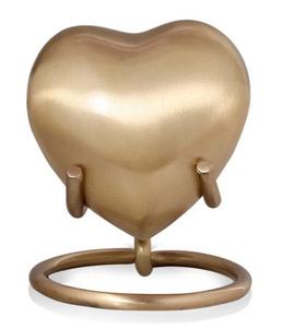 URNAS DE RECUERDO EN FORMA DE CORAZÓN DE METAL CHAPADO EN ORO para SUMINISTROS FUNERARIOS NUEVA URNA para CENIZAS HUMANAS - Product Image 1