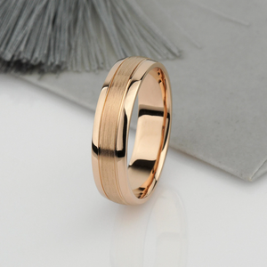 Elegante anillo de compromiso de moissanita brillante para hombre y mujer, anillo de boda cepillado satinado de lujo de oro de 10K para regalo de aniversario de fiesta - Product Image 5