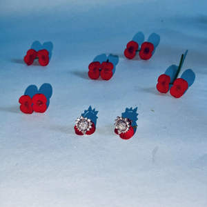 Boucles d'oreilles en or rose 14 carats HER00393 naturel H I diamant rond taille brillant SI3 I1 fournisseur en gros - Product Image 1