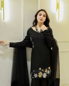 Nouvelle Collection Designer Entièrement Cousu Prêt-à-Porter Crep Silk Top Bottom Dupatta Ensemble Modern Style Salwar - Product Image 6