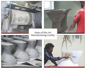 อ่างล้างหน้าทรงกลมแบบครึ่งแท่นเซรามิกสีขาวดีไซน์หรูหราทันสมัยผลิตสุขภัณฑ์ชั้นนำของอินเดีย - Product Image 3