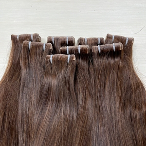 Extensions de cheveux humains vietnamiens vierges de 18 pouces, ruban brun foncé en 100%, ruban invisible droit brut, modèle nouveau, vente en gros - Product Image 3
