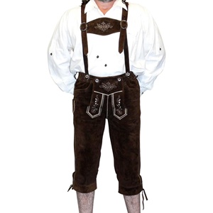 Kneibund Costume Leather Pants <b>Knee</b> <b>Strap</b> Leather Pants <b>Strap</b> Suede Embroidered Lederhosen for Men Oktoberfest Leather Trouser - Product Image 1