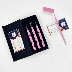แหนบดัดขนตา Heart Grip ขนาด 10 มม. สีชมพูเคลือบสีเงิน ปลายมีลายสแตนเลสสตีล ทนทาน แม่นยำ ฟันหยัก/หยักเล็กน้อย สำหรับต่อขนตาแบบ Volume - Product Image 6