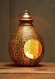 New Look Antique Brass <b>Lantern</b> with Intricate Detailing for <b>Vintage</b>-inspired Home Decor - Product Image 5