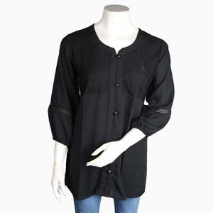 Women's Chiffon <b>Net</b> <b>Top</b> - Black - Product Image 4