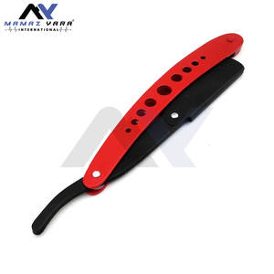 Navajas de Afeitar Profesionales de Acero Inoxidable para Barbería, Negras y Rojas, con Bloqueo Giratorio, Fabricante de Navajas para Salón de Belleza y Barba - Product Image 6