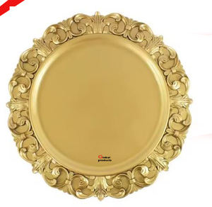 Plaque de chargeur de décor de mariage et de fête en acier inoxydable en métal argenté pour restaurant et bar d'hôtel - Product Image 5